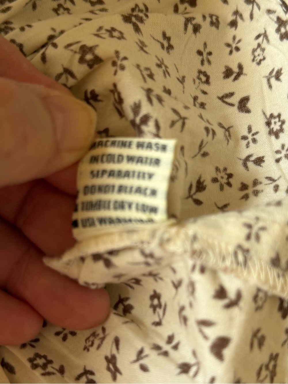 Sim & Sam cream brown floral milkmaid puff sleeve smocked bodice blouse. Medium - Picture 8 of 14